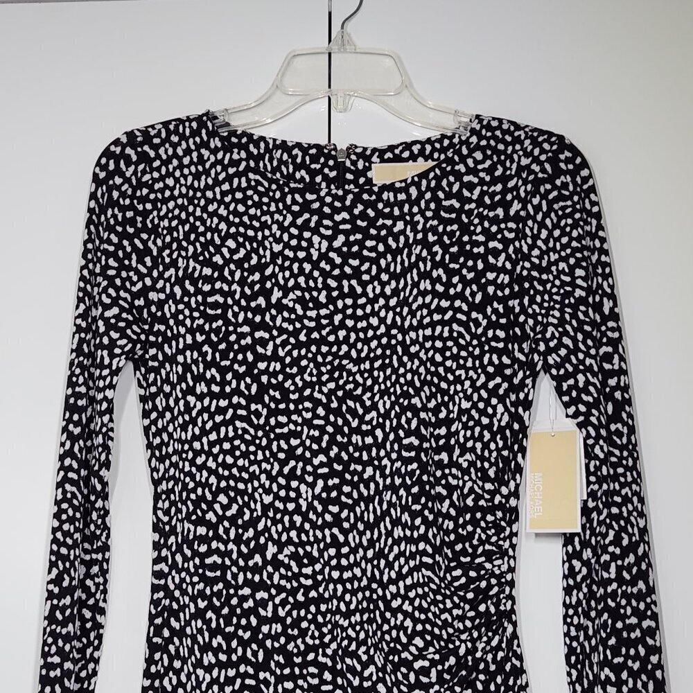 Michael Kors Ped Wrap Dress Women's Size XS Black & White - Picture 2 of 7